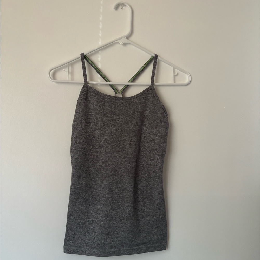 Lululemon Ivivva Grey and Green Athletic Tank Top - Long